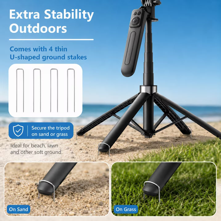 Tripod for iPhone, Phone Tripod & Selfie Stick for iPhone with Remote, 71" Extendable Portable Phone Tripod Stand, 360° Rotating Cell Phone Holder for Video Recording, Compatible with Android