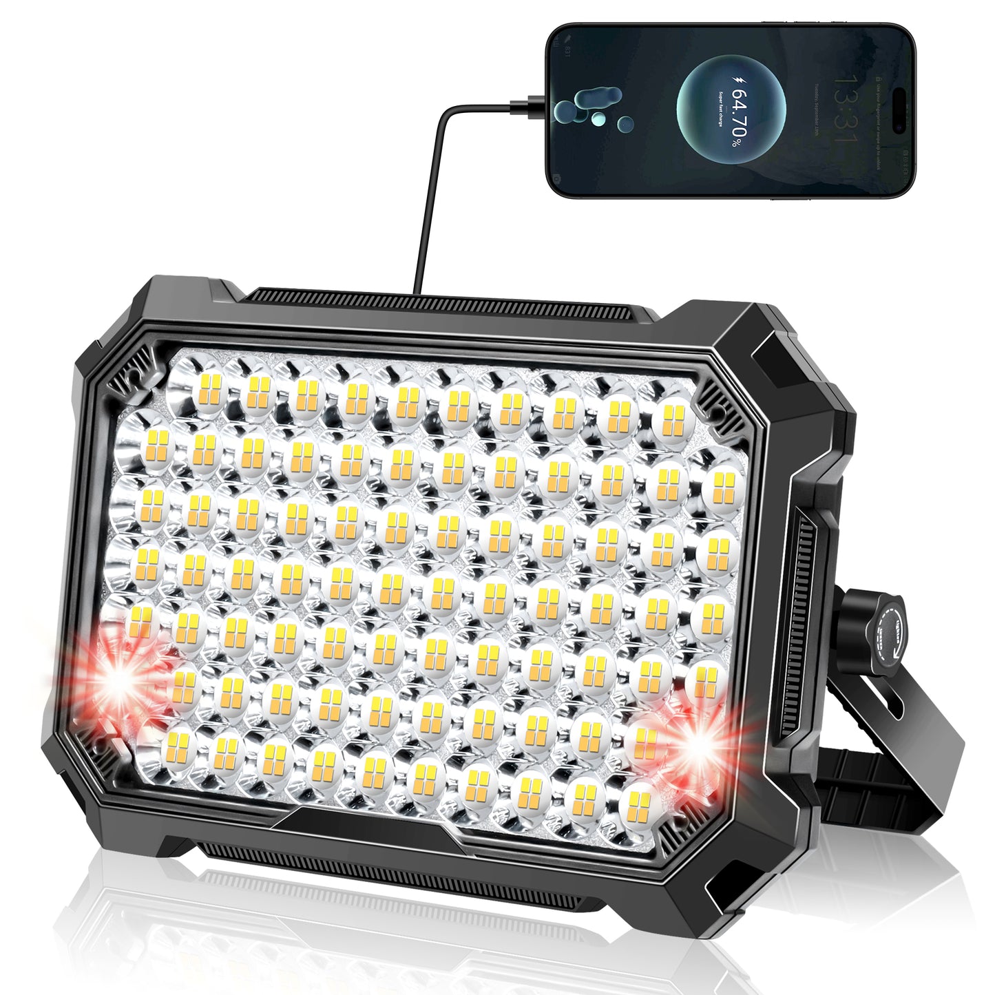 Rechargeable LED Work Light 12000mAh, 10000LM Portable Magnetic Work Light 320 LED, 4 Modes, Adjustable Stand for Mechanics, Camping,Fishing, Car Repair, Tool Gifts for Men Dad Him