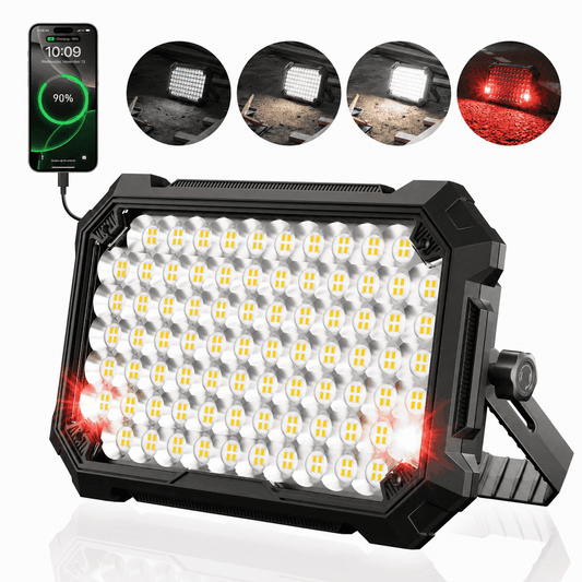 Rechargeable Led Work Light 10000LM 12000mAh, Portable Magnetic Work Light with Hook, 4 Modes Waterproof for Garage, Car Repair, Mechanics,Camping lights,Emergency Lanterns for Power Outages