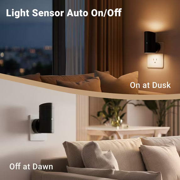 LED Night Lights Plug into Wall, Dimmable 0-100LM Night Light with Dusk to Dawn Sensor, 3000K Soft White Plug in Night Light for Bedroom, Hallway, Bathroom, Stairs, 2 pack