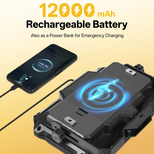 Rechargeable LED Work Light 12000mAh, 10000LM Portable Magnetic Work Light 320 LED, 4 Modes, Adjustable Stand for Mechanics, Camping,Fishing, Car Repair, Tool Gifts for Men Dad Him