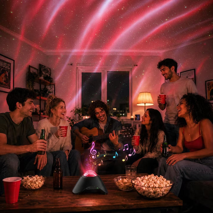 COSJM Galaxy Projector Night Light, Aurora Star Projector with 33 Light Effects, 8 White Noise, Bluetooth Speaker and Remote Control for Bedroom, Gaming Room and Parties, Gift for Kids and Adults