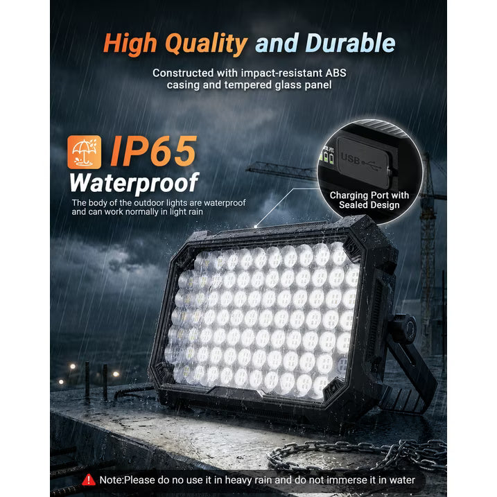 Rechargeable LED Work Light 12000mAh, 10000LM Portable Magnetic Work Light 320 LED, 4 Modes, Adjustable Stand for Mechanics, Camping, Fishing, Car Repair, Emergency Light for Power Outage