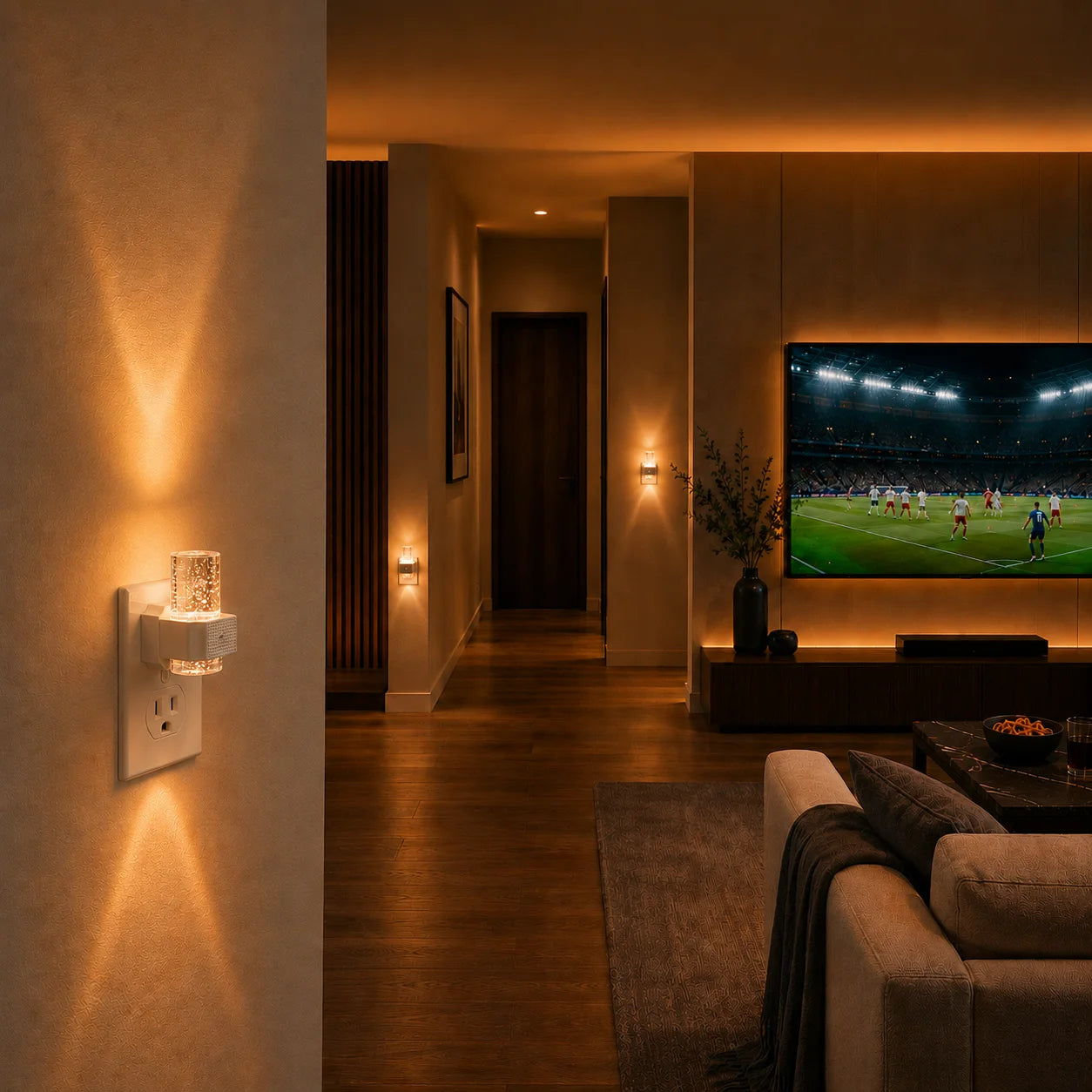 COSJM Night Lights Plug into Wall, Dimmable LED Night Light with Dusk to Dawn Sensor, 7 Color & Rgb Modes, Bubble Design for Hallway Bathroom，2 Pack