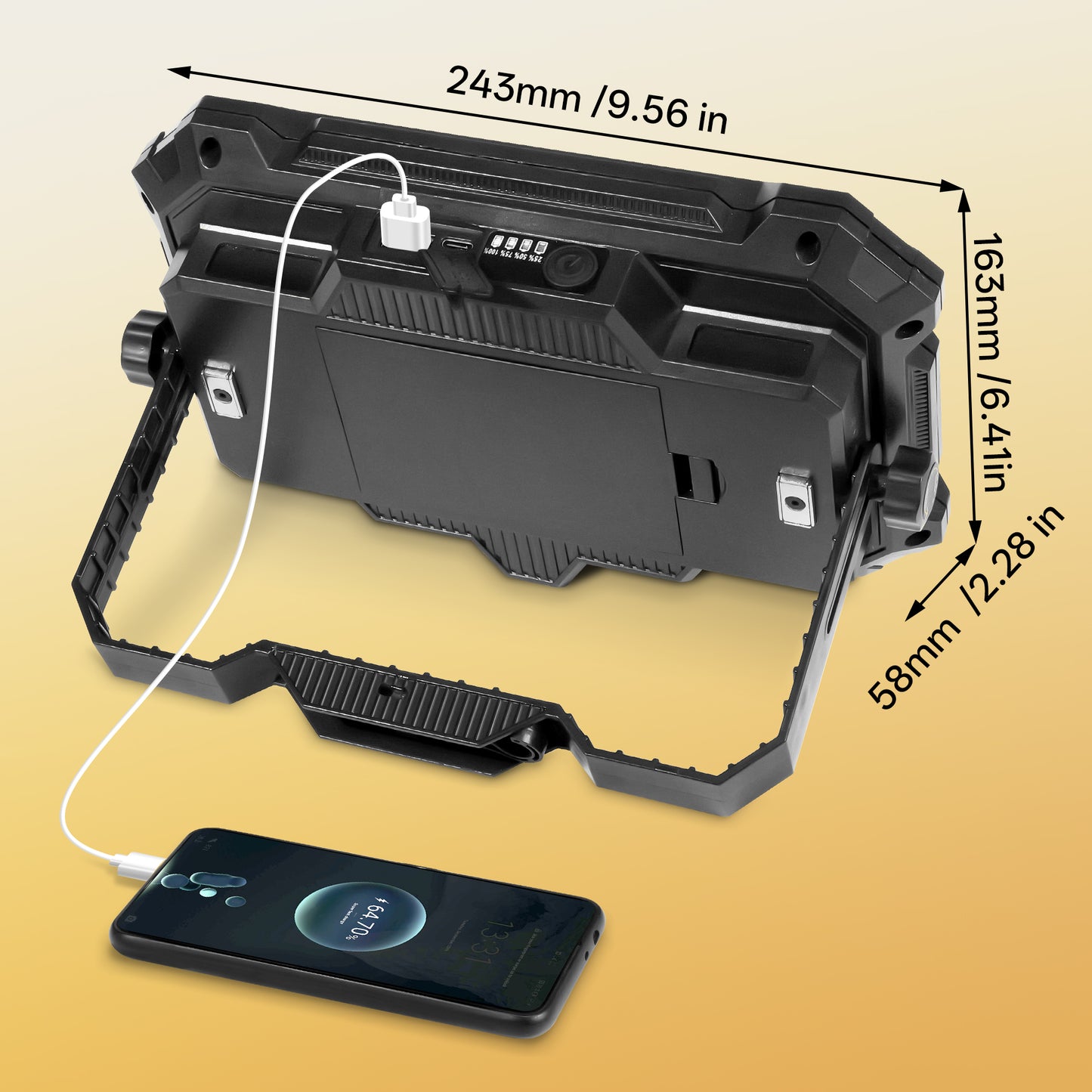 Rechargeable LED Work Light 12000mAh, 10000LM Portable Magnetic Work Light 320 LED, 4 Modes, Adjustable Stand for Mechanics, Camping,Fishing, Car Repair, Tool Gifts for Men Dad Him