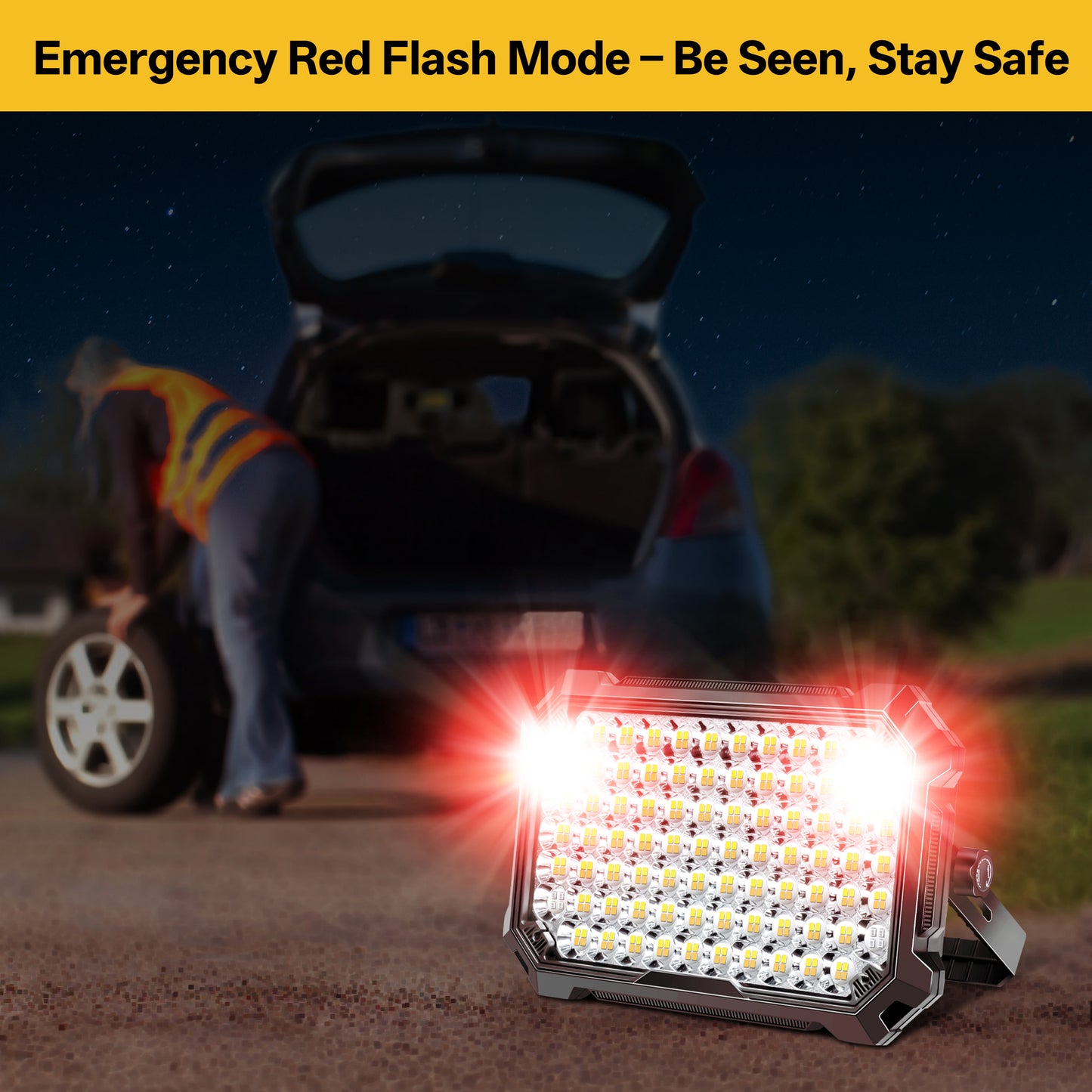 Rechargeable LED Work Light 12000mAh, 10000LM Portable Magnetic Work Light 320 LED, 4 Modes, Adjustable Stand for Mechanics, Camping,Fishing, Car Repair, Tool Gifts for Men Dad Him