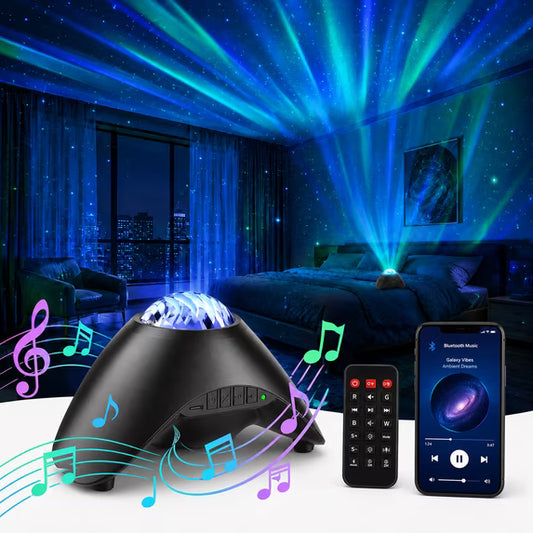COSJM Galaxy Projector Night Light, Aurora Star Projector with 33 Light Effects, 8 White Noise, Bluetooth Speaker and Remote Control for Bedroom, Gaming Room and Parties, Gift for Kids and Adults