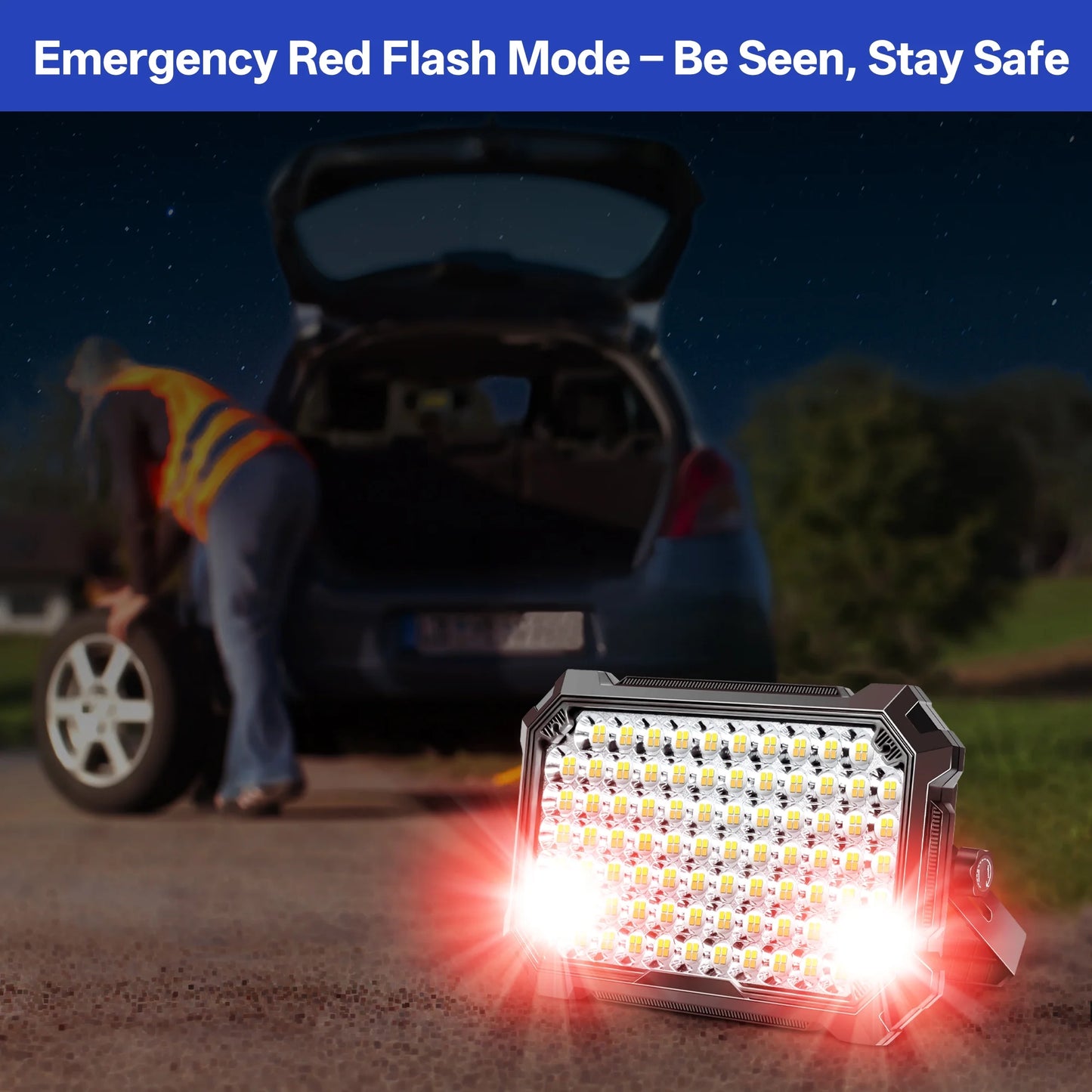 Rechargeable LED Work Light 12000mAh, 10000LM Portable Magnetic Work Light 320 LED, 4 Modes, Adjustable Stand for Mechanics, Camping,Fishing, Car Repair, Tool Gifts for Men Dad Him