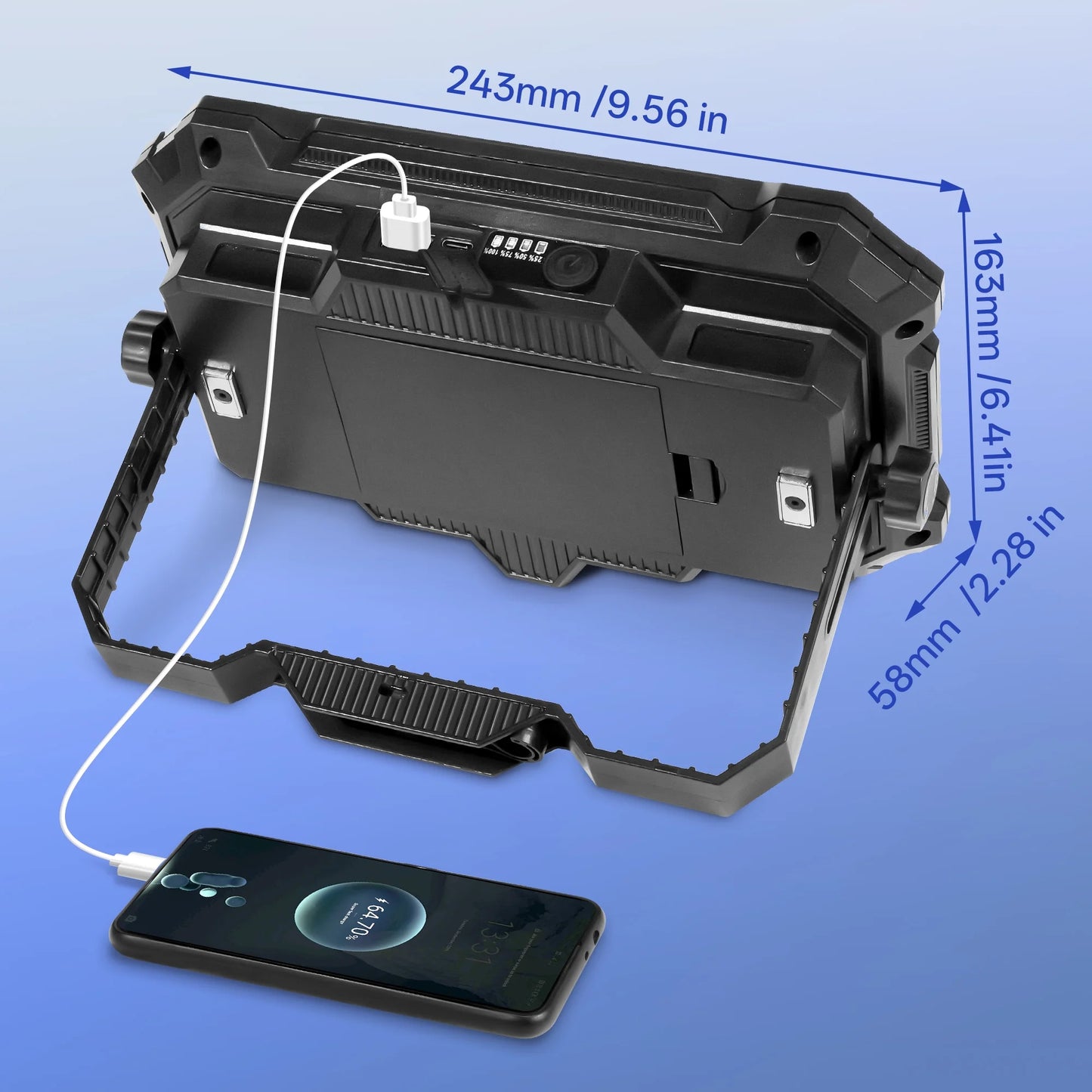Rechargeable LED Work Light 12000mAh, 10000LM Portable Magnetic Work Light 320 LED, 4 Modes, Adjustable Stand for Mechanics, Camping,Fishing, Car Repair, Tool Gifts for Men Dad Him