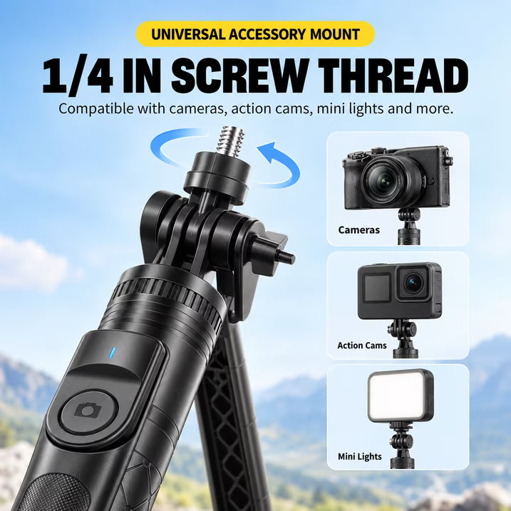 72" Magnetic Tripod for iPhone, Auto-Open Magnetic Selfie Stick Tripod with Bluetooth Remote, Extendable Phone Tripod Stand, 360° Rotating Holder for iPhone & Android